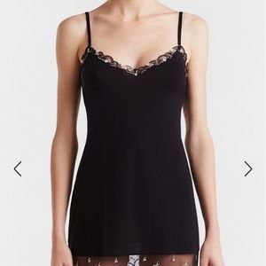 La perla black and white lace chemise Size large. BNWT